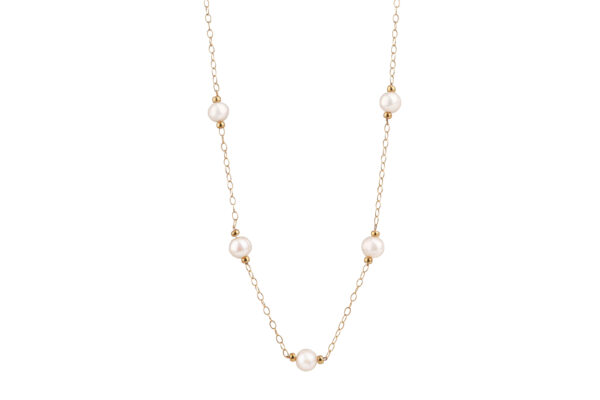 Gold necklace finejewellery freshwater pearls handmade 1 scaled Oana Savu