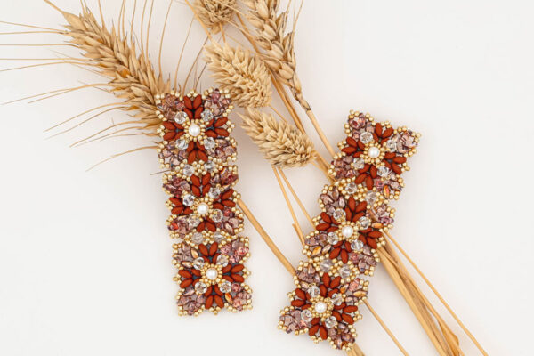 autumn earrings love nature beads Oana Savu