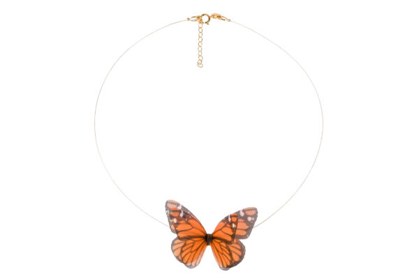 butterfly necklace silk handmade summer jewelry Oana Savu
