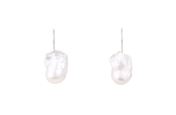 baroque pearls earrings on sterling silver set, elegant pearls earrings with special shape natural pearls designed by oana savu