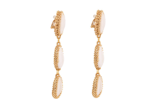 cowria shells gold earrings seashells Oana Savu