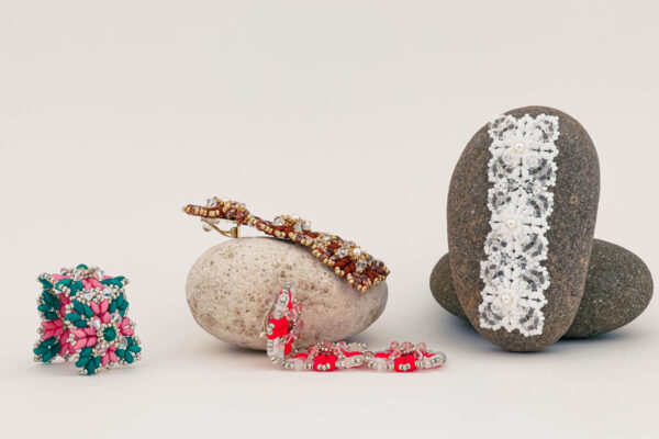 earrings collection hand sewn beads Oana Savu