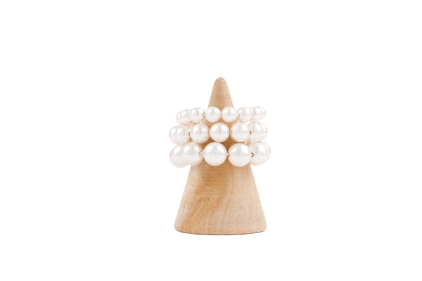 pearl ring with Swarovski and silver, adjustable size special design