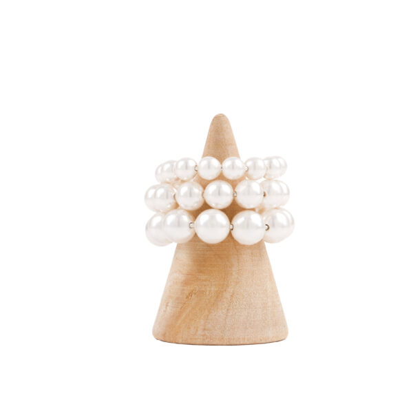 pearl ring with Swarovski and silver, adjustable size special design