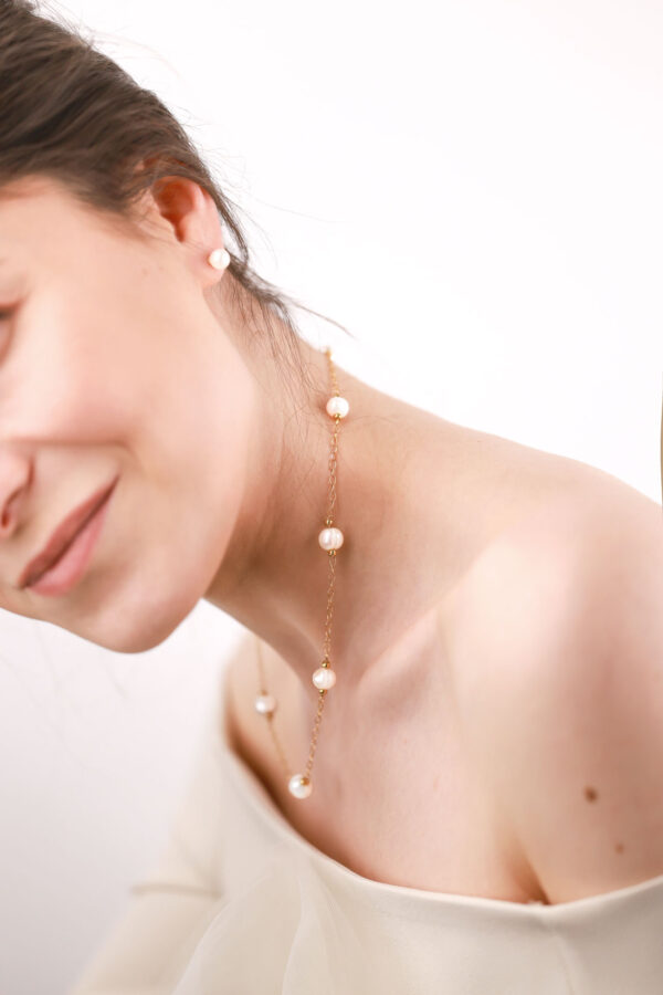 necklace fine chocker gold pearls wedding bridal jewelry Oana Savu