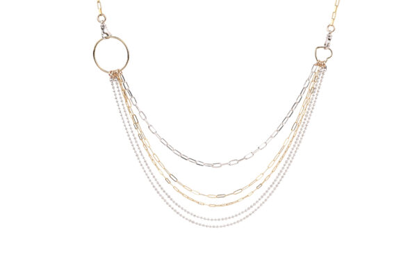 necklace multilayer silver gold handmade 1 Oana Savu