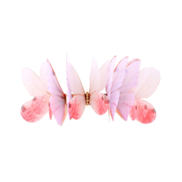 Hand-made butterfly hairclip using pure silk and a French barrette closure