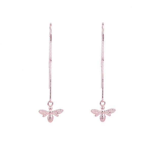 14K Rose Gold Bee earrings, inspired by nature with a touch of romance.