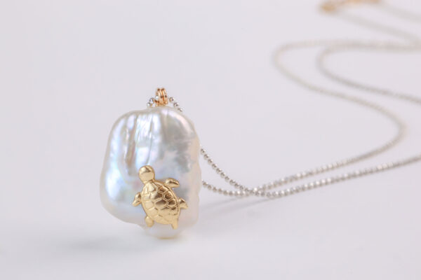 baroque natural pearl gold necklace Oana Savu