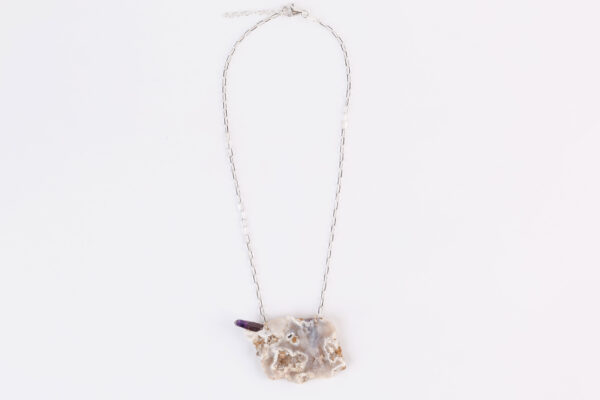 gemstones pendant handmade silver necklace Oana Savu