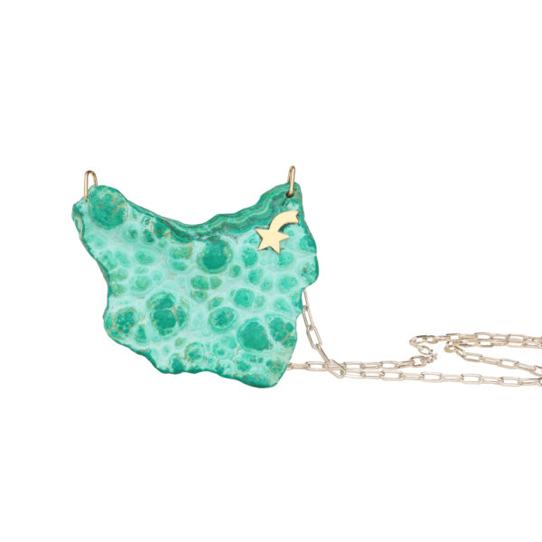 malachite necklace in natural color perfect jewelry for elegant outfit