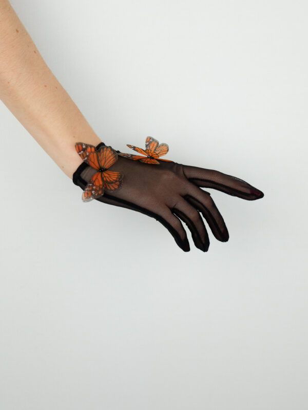 elegant black gloves with butterflies custom made oana savu c'est jeanne