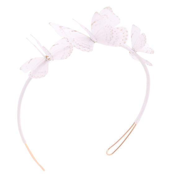Bridal headband, featuring multiple white butterflies, beautifully sewn with a swarovski crystals core.