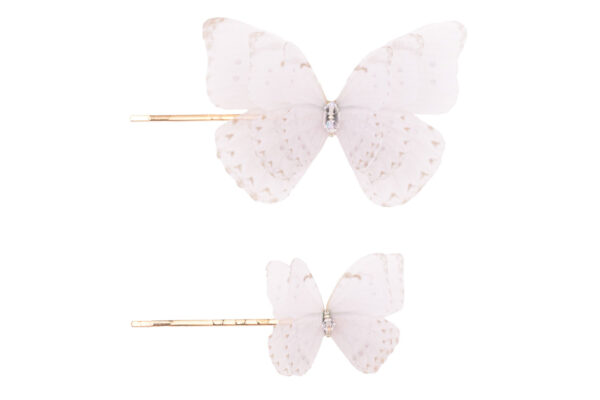 Butterfly Bobby Pin Duo - Off White
