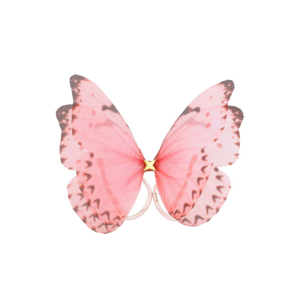 Shop Oana Savu Pink butterfly ring on silver base, handmade fabric jewelry for women, delicate feminine statement ring, unique gift idea for her, perfect for summer outfits, artistic setups and elegant ocassions