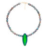 rare pearl necklace with natural beetle pendant, handcrafted by oana savu