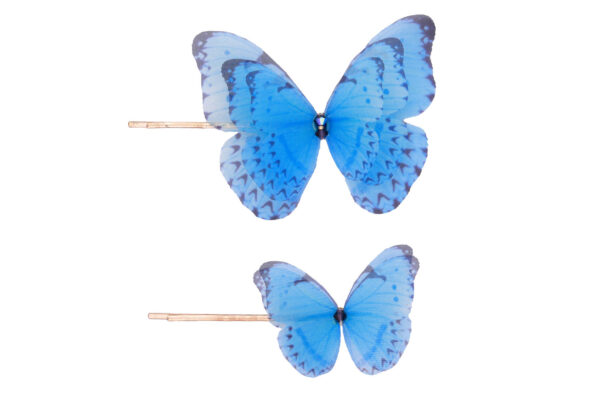 Exquisite handcrafted silk butterfly bobby pin, a luxurious hair accessory for elegant styling, premium jewelry by oana savu