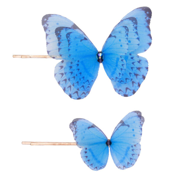Exquisite handcrafted silk butterfly bobby pin, a luxurious hair accessory for elegant styling, premium jewelry by oana savu