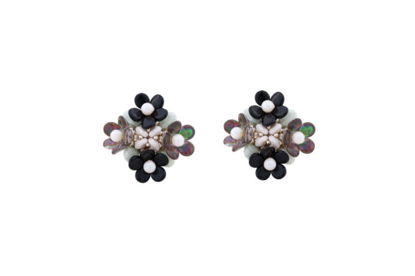 special black earrings with beads and natural pearls ideal earrings for wedding or elegant outfits, luxurious earrings perfect jewelry gift made by oana savu