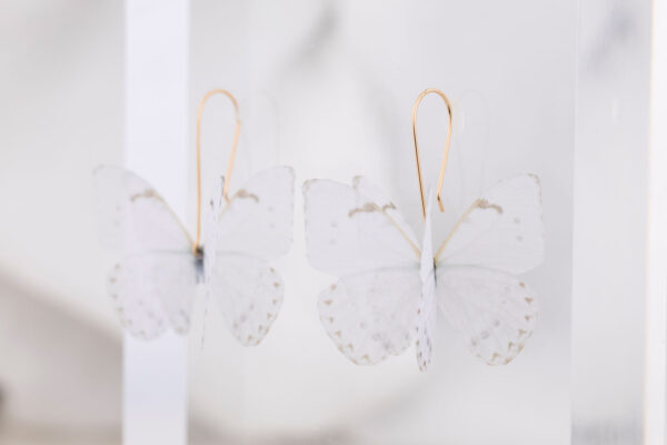 Butterfly Earrings - Off White - Image 3