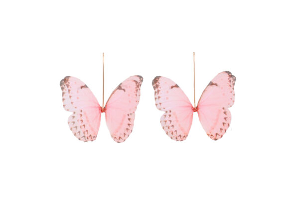 dusty pink earrings made with silk butterflies and sterling silver, amazing women jewelry perfect as daughter jewelry, mom jewelry, summer jewelry, cercei fluture