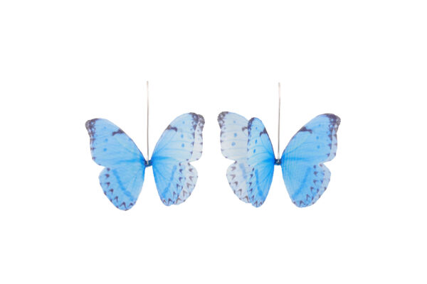 elegant earrings in light blue silk and sterling silver a beatiful and special jewelry perfect gift for mother or daughter, wedding party