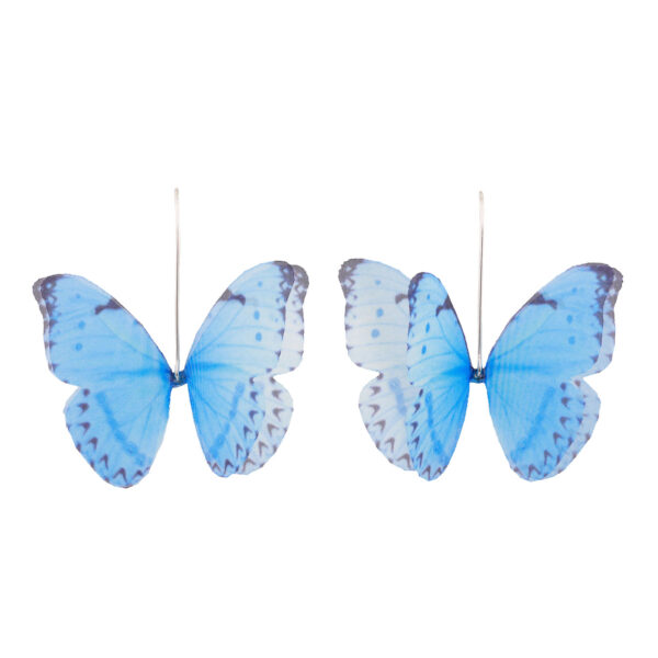 elegant earrings in light blue silk and sterling silver a beatiful and special jewelry perfect gift for mother or daughter, wedding party