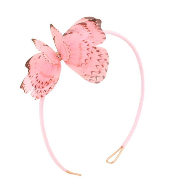 special headband made with pure silk and pink butterfly an amazing hair accesory for festivals, parade, horceraces or summber vibe jewelry