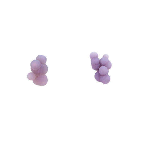 Natural grape agate earrings with soft purple clustered stones, handmade and unique—ideal for crystal jewelry lovers, handmade by oana savu