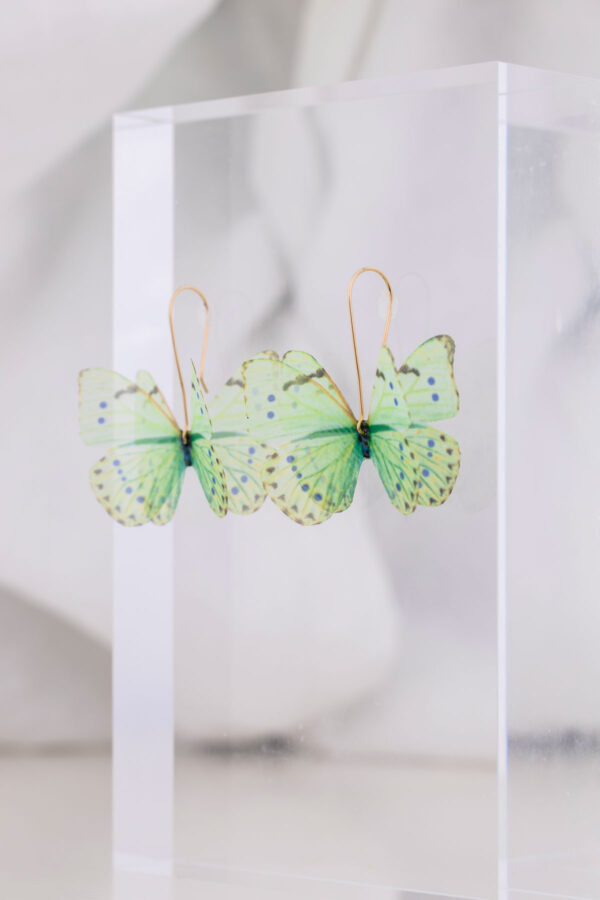 Butterfly Earrings - Mint Green - Image 2
