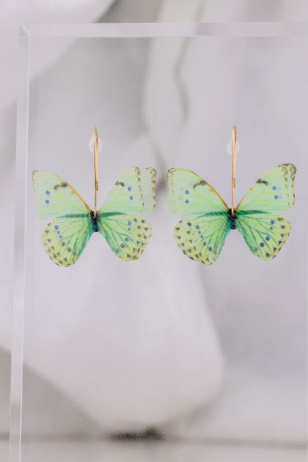 Butterfly Earrings - Mint Green - Image 3