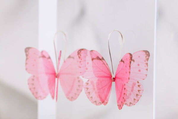 Butterfly Earrings - Pink - Image 5