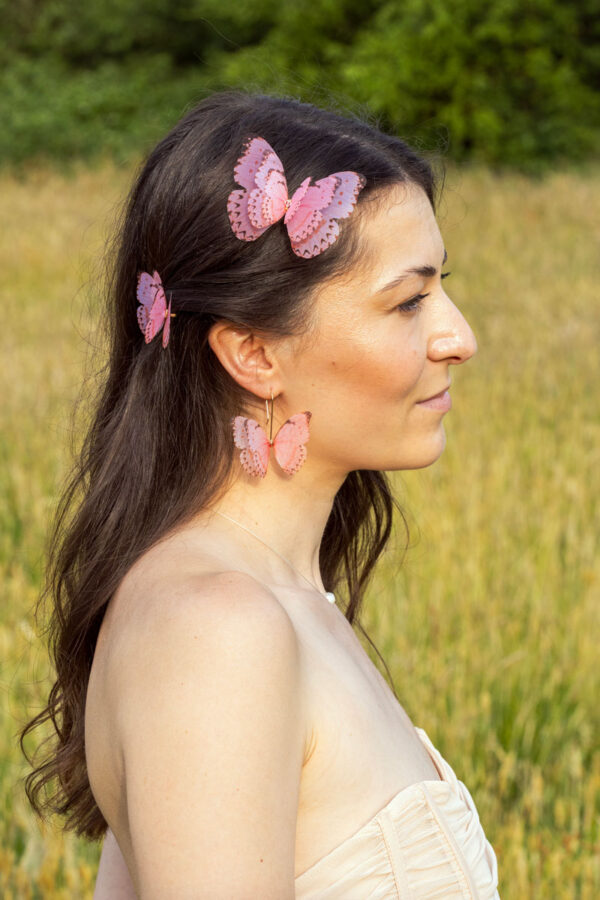 Butterfly Earrings - Pink - Image 2