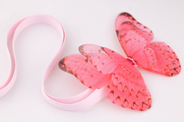 Butterfly Ribbon Tie - Pink - Image 2