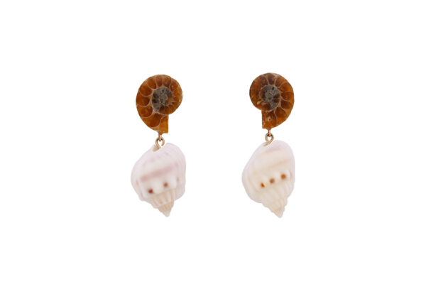 special earrings ammonite and shells handmade by oana savu a rare and special jewelry perfect for any outfit