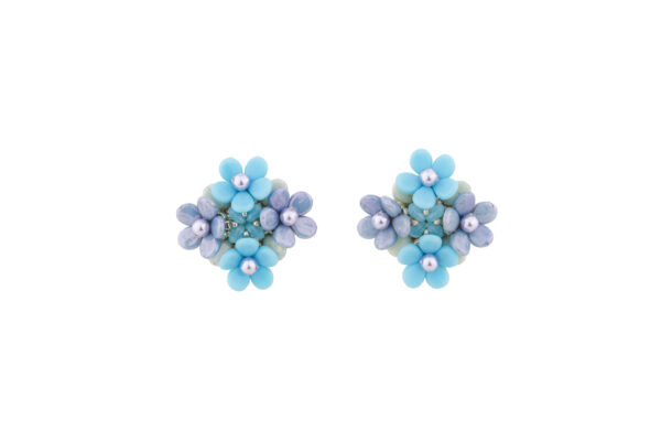 elegant blue earrings with glass beads and natural pearls, premium quality jewelry, special earrings for wedding day, party outfit or festival jewelry