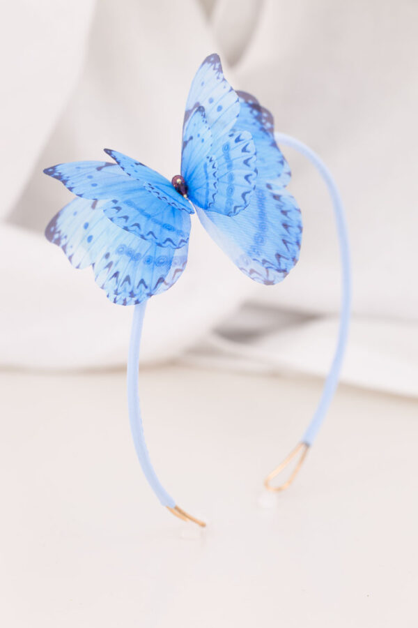 Butterfly Fascinator - Light Blue - Image 2