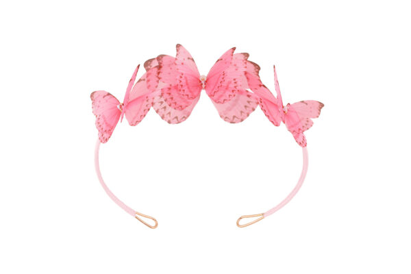 colorful headband handmade by oana savu with pure silk and silk butterflies , perfect elegant headband for wedding day, elegant hair accessory, unique headband design for women girls