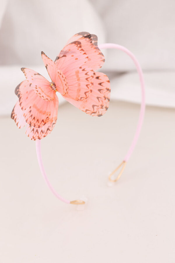 Butterfly Fascinator - Dusty Pink - Image 2