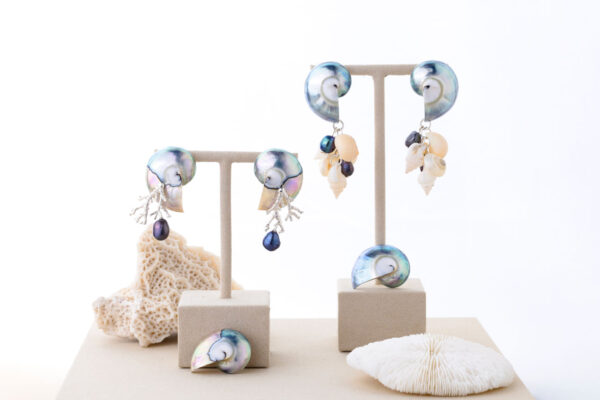 Nautilus & Coral Earrings - Image 6