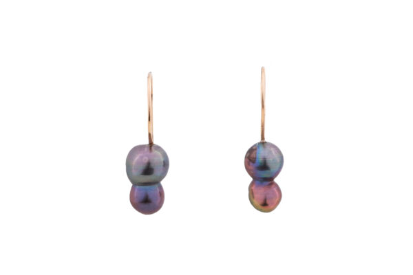 special pearls earrings with irregular peacock pearls and 14k gold-filled set, delicate purple jewellery set perfect choice for both elegant outfit and daily outfit handmade by oana savu