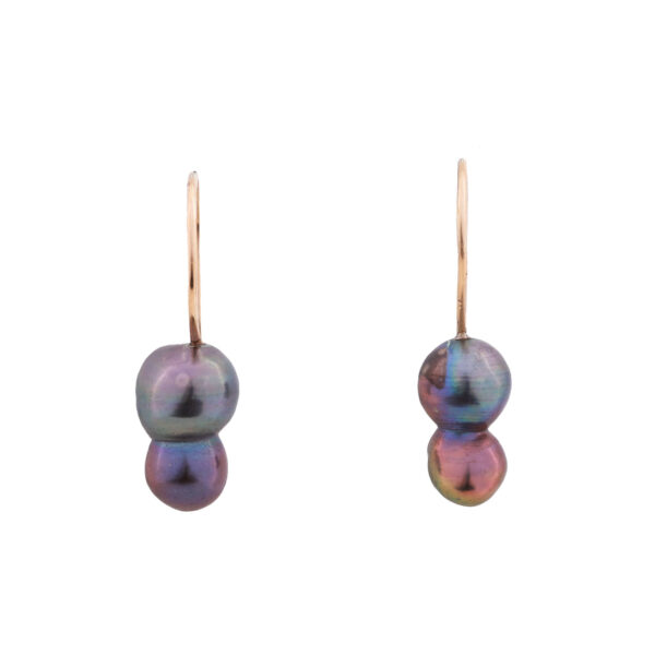 special pearls earrings with irregular peacock pearls and 14k gold-filled set, delicate purple jewellery set perfect choice for both elegant outfit and daily outfit handmade by oana savu