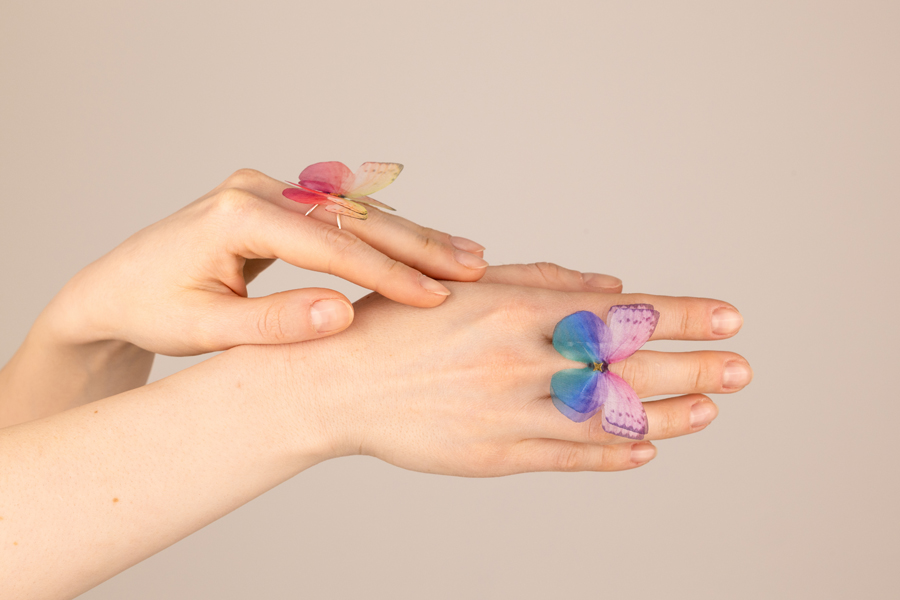 Butterfly Earrings - Purple Oana Savu Butterfly Earrings - Purple - Image 3