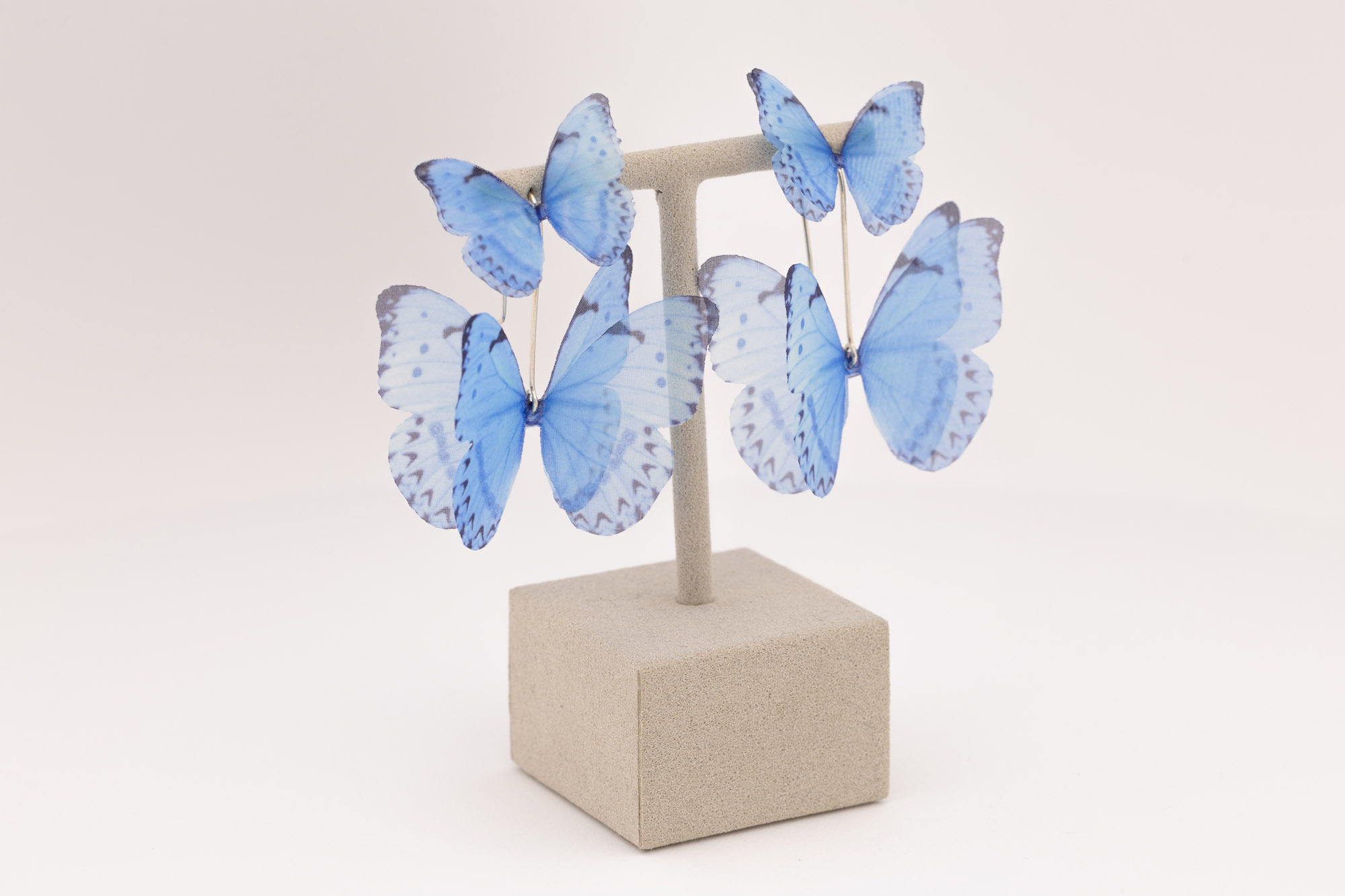 Butterfly Earrings - Light Blue With Extra Wings Oana Savu Butterfly Earrings - Light Blue With Extra Wings - Image 3