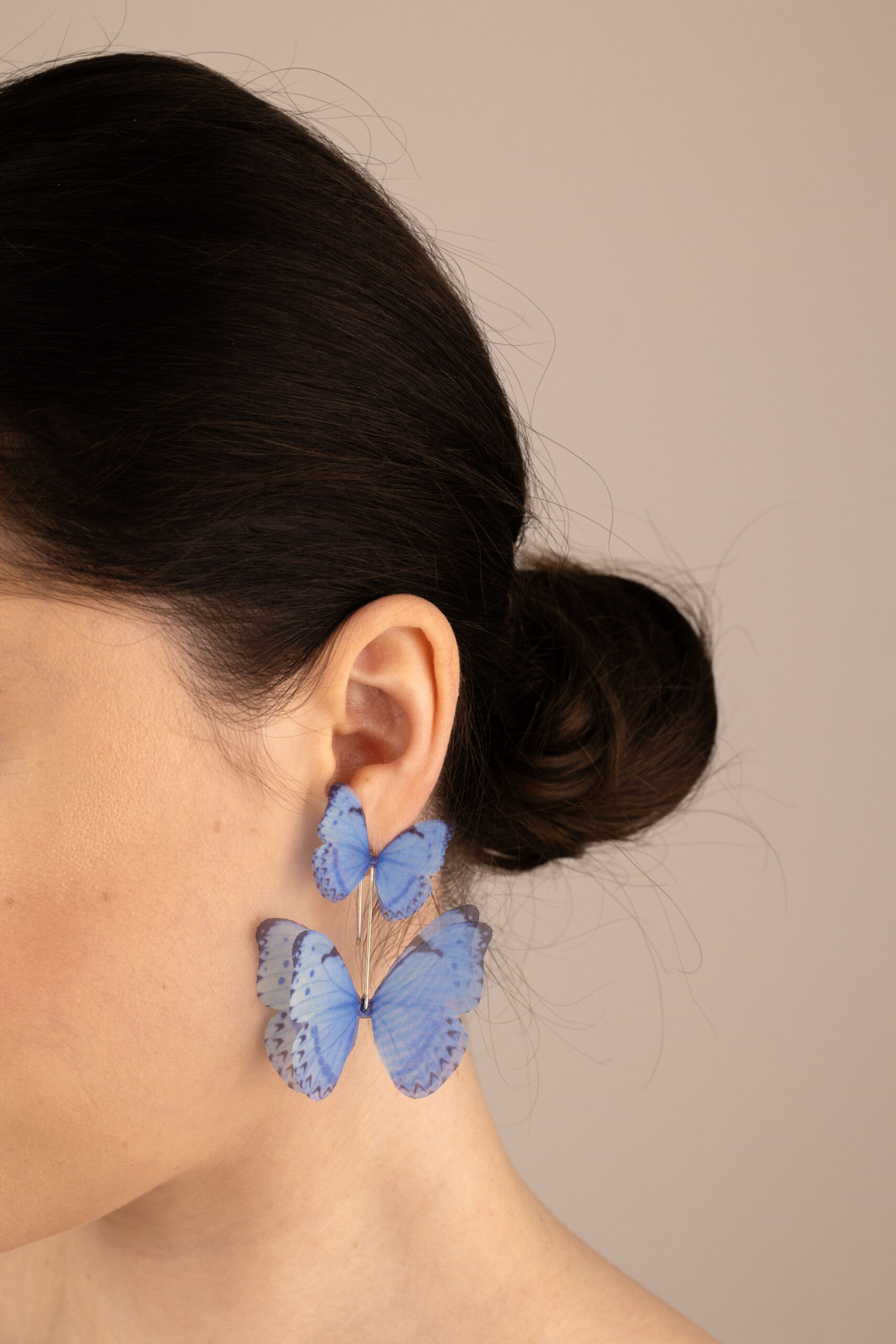 Butterfly Earrings - Light Blue With Extra Wings Oana Savu Butterfly Earrings - Light Blue With Extra Wings - Image 4