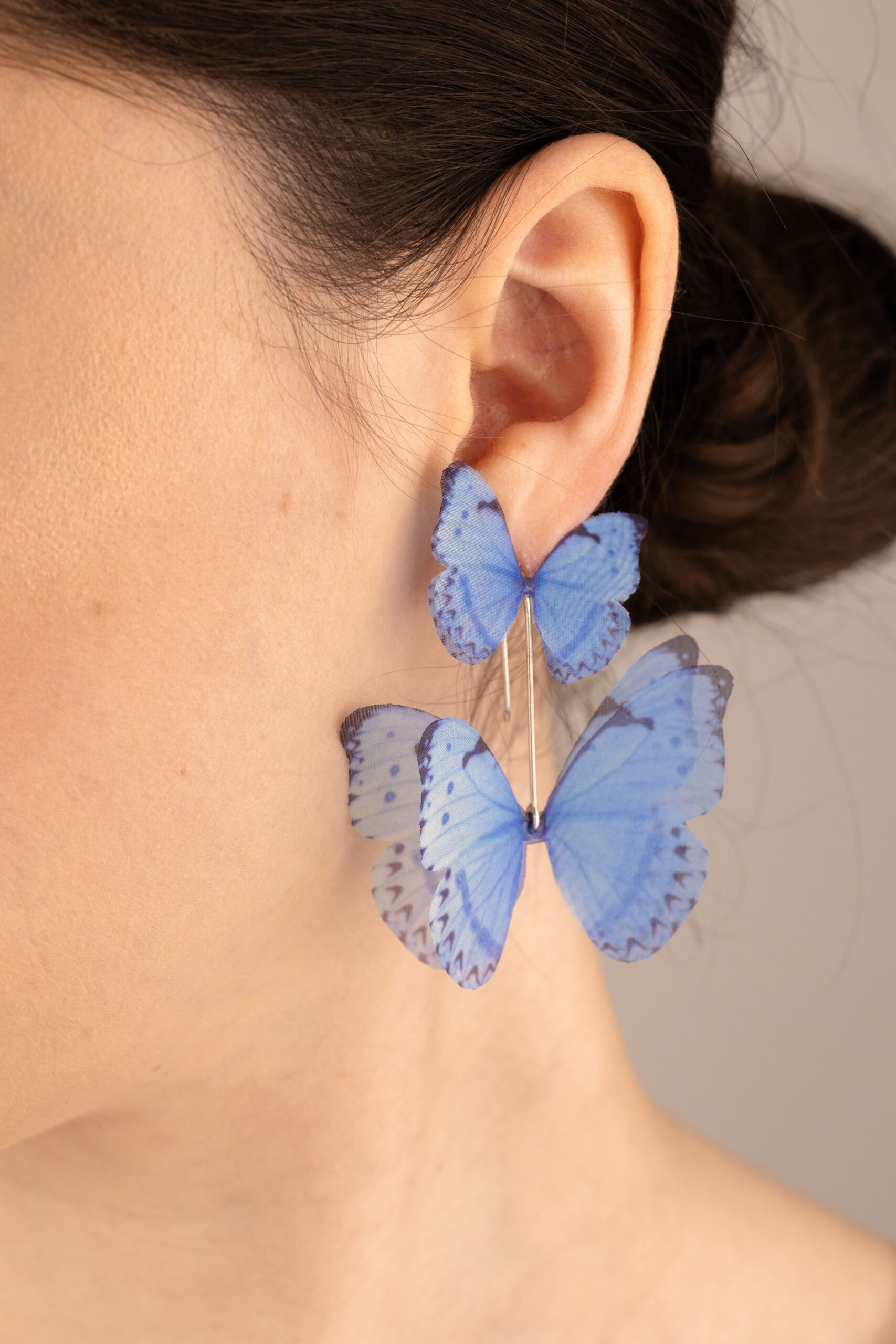 Butterfly Earrings - Light Blue With Extra Wings Oana Savu Butterfly Earrings - Light Blue With Extra Wings - Image 5