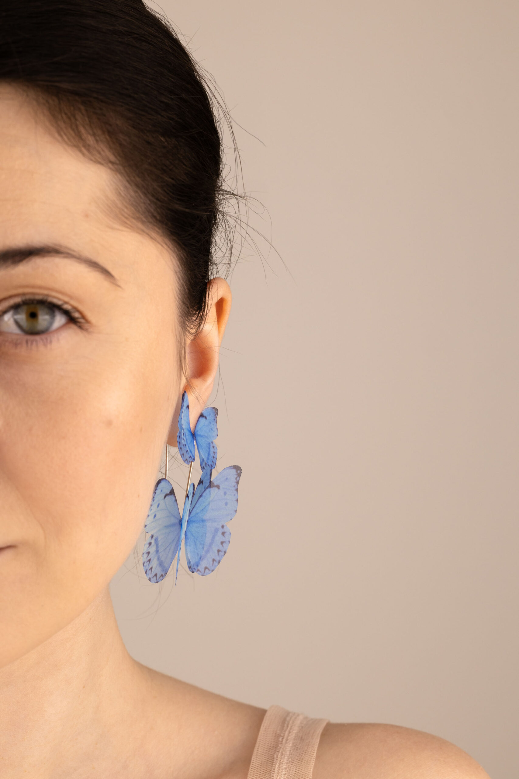 Butterfly Earrings - Light Blue With Extra Wings Oana Savu Butterfly Earrings - Light Blue With Extra Wings - Image 7