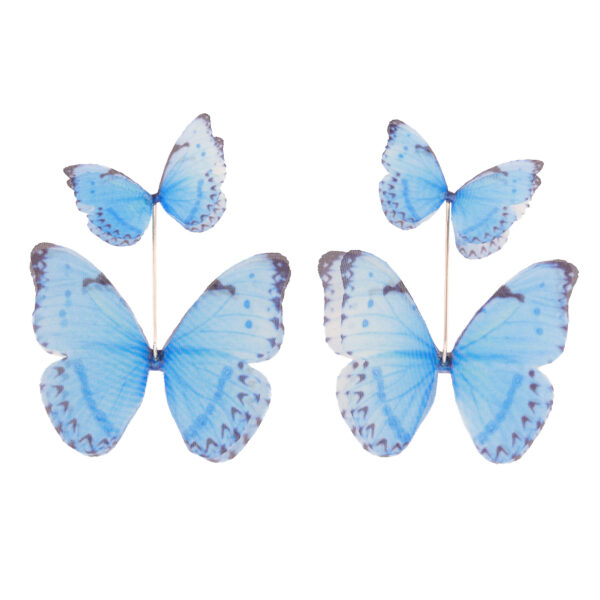 Light blue butterfly earrings, elegant earrings handmade jewellery for women, delicate statement earrings in soft pastel colour, modern gift idea for her