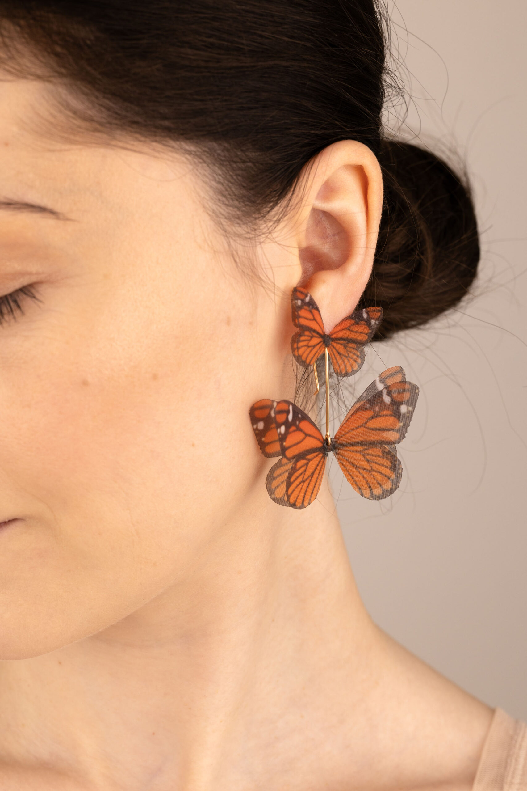 Butterfly Earrings - Monarch With Extra Wings Oana Savu Butterfly Earrings - Monarch With Extra Wings - Image 2
