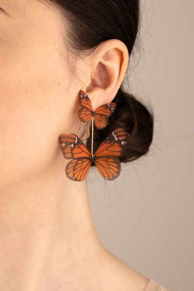 Butterfly Earrings - Monarch With Extra Wings Oana Savu Butterfly Earrings - Monarch With Extra Wings - Image 5